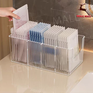 กล่อง กล่องใส กล่องเก็บแผ่นมาส์กหน้า กล่องเก็บของ 4 ช่องปาก วัสดุอะคริลิค