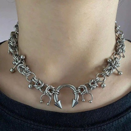 Original Niche Yabi Punk Heavy Chainmail สร้อยข้อมือโกธิคสาวร้อน Unisex