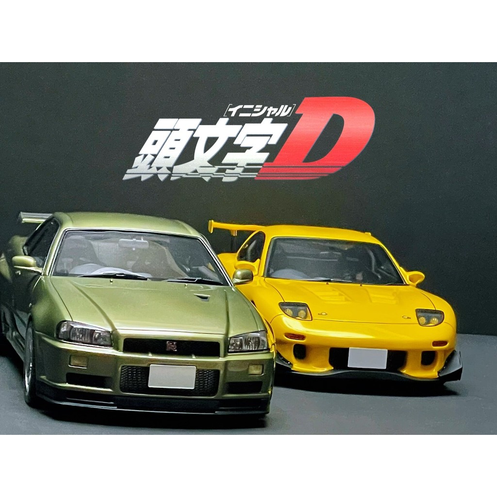 1/18 Initial D BNR34 NUR VS RX7 FD3S อะนิเมะรุ่น Mazda Efini RX-7 Type R (FD3S) Keisuke Takahashi Ni