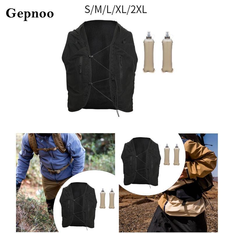 Gepnoo Hydration Pack สําหรับวิ่งพร้อมขวดน้ําและกระเป๋าสําหรับใช้ในบ้านกลางแจ้ง