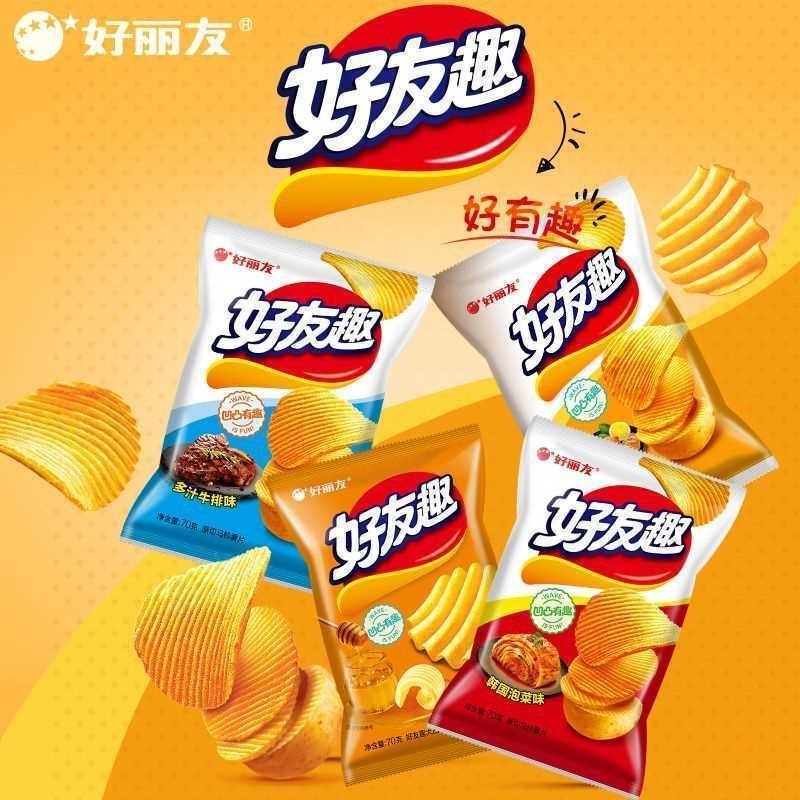 [Orion] Friend Fun Potato Chips Korean Kimchi Potato Chips Puffed Fun Snacks Spree #[ Orion] Friend 
