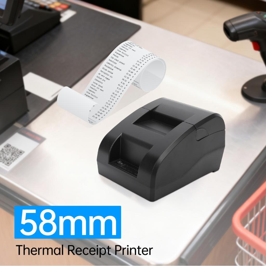 Supergoodsales เครื่องพิมพ์ใบเสร็จตั้งโต๊ะขนาด 58 มม. USB Bluetooth 203DPI การพิมพ์ความร้อนเข้ากันได