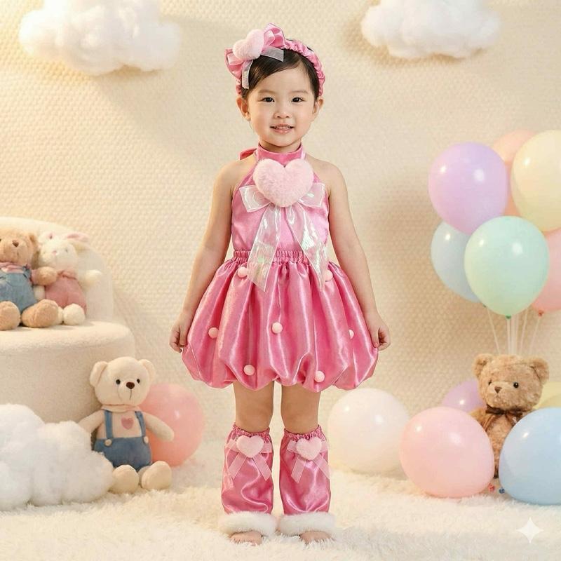 เซ็ต 7 ชิ้น ชุดกระโปรงบอลลูน+ปลอกขา+กิ๊ฟ เน้นดูสัดส่วนนะคะ(รอบนี้ไม่มีปลอกแขน)