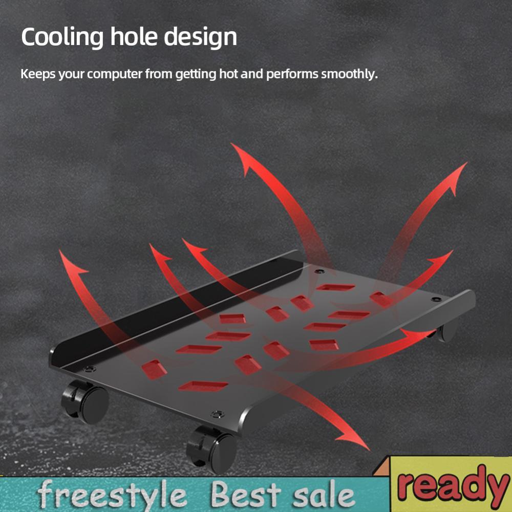 Mobile CPU Stand with Caster Wheels Steel PC Tower CPU Holder Desktop Stand PC Riser Fit Most PC Gam