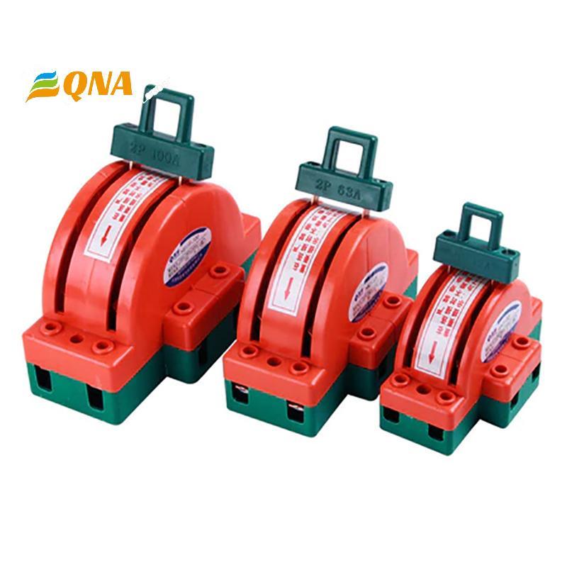 [QNA] 2 เสา Double Throw Disconnect Switch 32A 63A 100A DPDT เครื่องตัดความปลอดภัยสวิตช์ตัดการเชื่อมต่อสวิทช์ใหม่