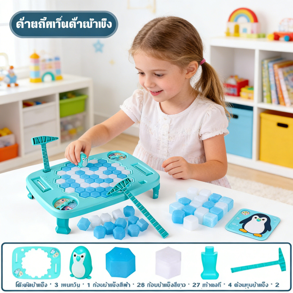 เกมเคาะน้ำแข็งเพนกวิน - ของเล่นเด็ก แข่งผลัดกันเล่น