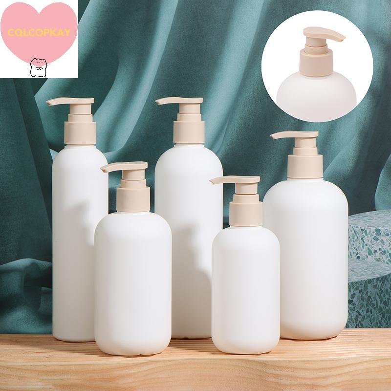 HANHAI 200-500ml สีขาวพลาสติกปั๊มโลชั่นขวดแชมพู High-end เครื่องสําอางขวดอะคริลิคหัวปั๊มรีฟิล TH