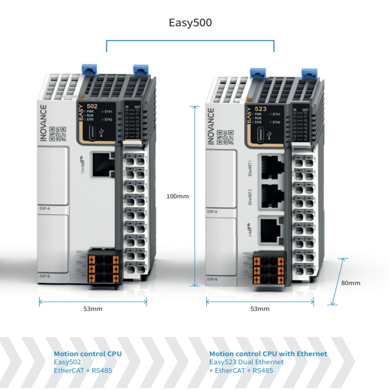 INOVANCE PLC Easy320-0808TN 5 Pulse Control Axes 1RS485 4 ช่อง Encoder แกน 8 X อินพุตความเร็วสูง