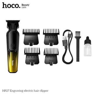 HOCO HP27 ปัตตาเลี่ยนไฟฟ้า ใบมีดสแตนเลส + เซรามิก หน้าจอ LED มอเตอร์แรง 7000 / 7500rpm ตัดไว เก็บทรงเนี๊ยบ hc6