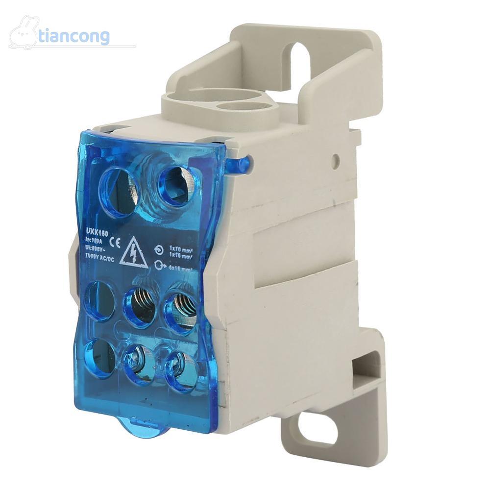 TIANCONG UKK160 DIN Rail Terminal Block Box, Blue ติดตั้งง่ายกล่องกระจาย, ทนทาน 690V 160A Power Dist