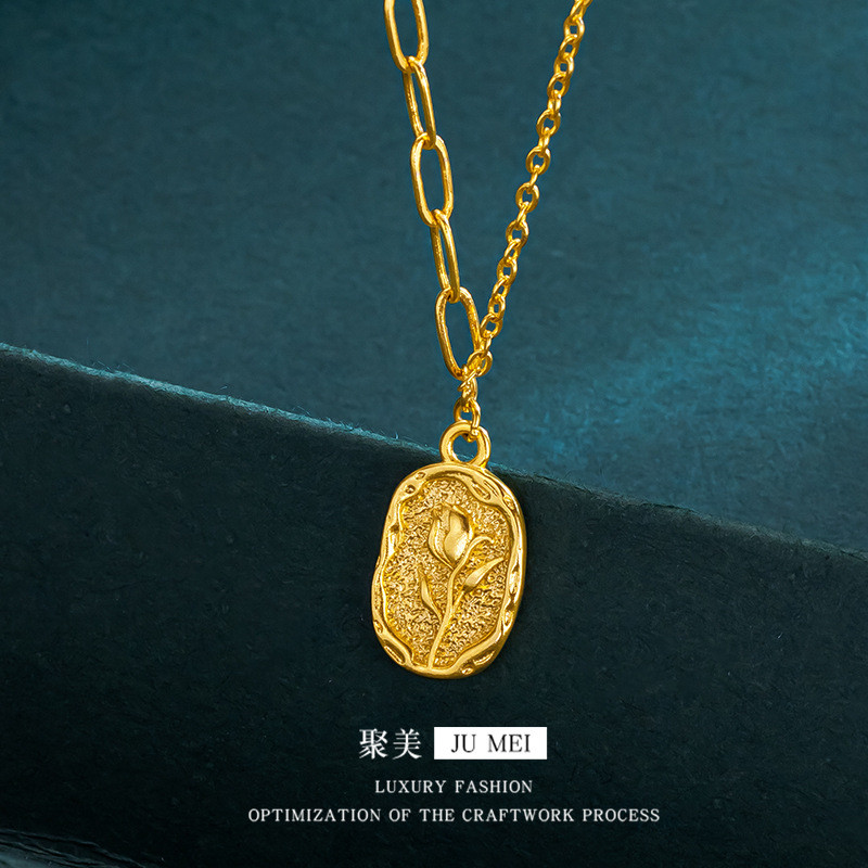 สร้อยคอมีจี้ทรายและทองคำ ออกแบบหรูหรา เป็นของขวัญวันเกิดสำหรับคนพิเศษ WPF6