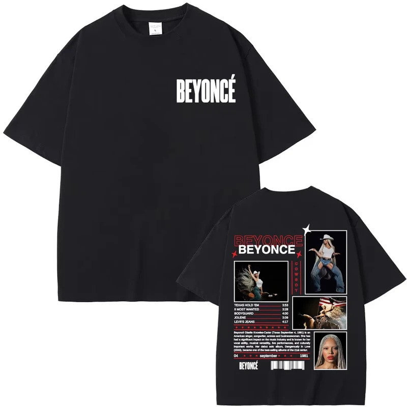 เสื้อยืด Beyonce Cowboy Carter New Album 2026 Tour เสื้อผ้าผู้ชาย ผู้หญิง แฟชั่นสไตล์ฮิปฮอป คุณภาพสู
