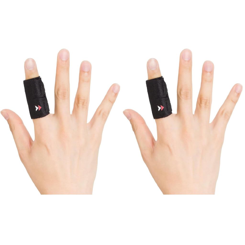 ZAMST Finger Support 2-Finger Wrap - Black M for Volleyball and Basketball