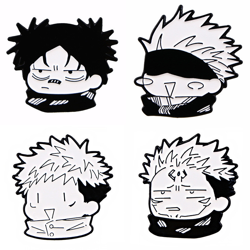 อะนิเมะ Gojo Satoru Lapel Pins สําหรับกระเป๋าเป้สะพายหลังเข็มกลัดเสื้อผ้าเคลือบ Pin Manga Badges เคร