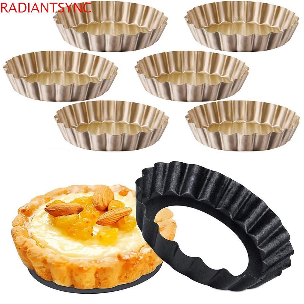 เค้กทาร์ต RADIANTSYNC พร้อมขนมไม่ติดด้านล่างแบบถอดได้ มัฟฟิน Quiche Mould