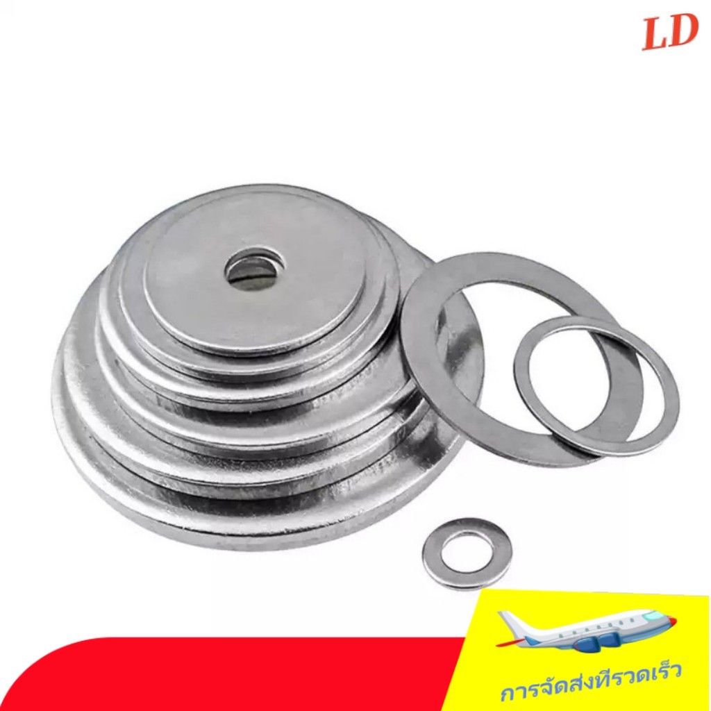 แหวนอีแปะ เรียบ รอง แบบหนา แบบบาง สแตนเลส 304 / Flat Washer SUS304 /แหวนอีแปะ รอง น็อตสกรู สแตนเลส 304/Flat Washer Stainless Screw DIN125 /แหวนอีแปะ สแตนเลส 304 รองน็อต - M5/M6/M8 - ZHX-LD-MB-1