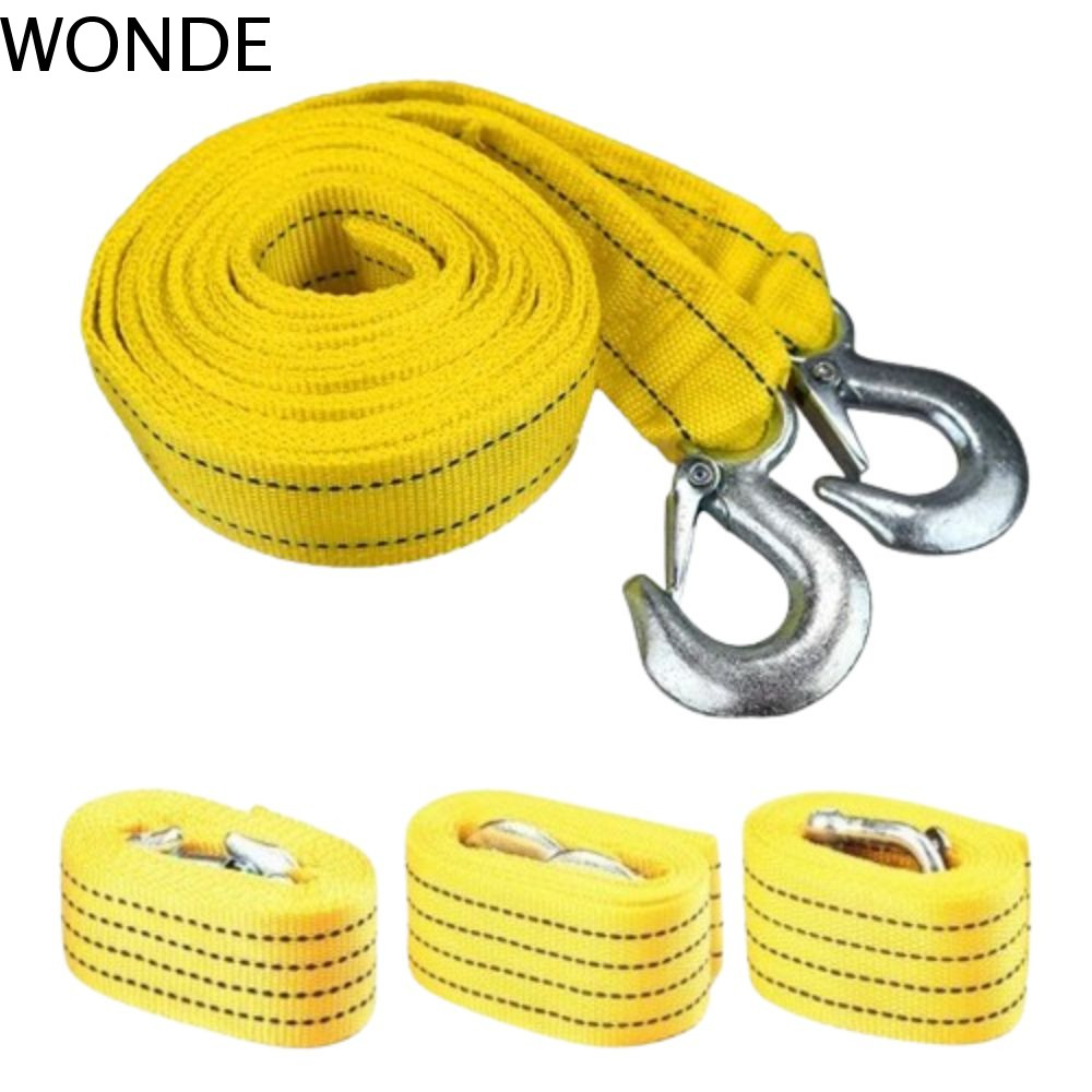 WONDE รถพ่วงสาย,ความแข็งแรงสูง 3 ตัน 5 ตันเชือกรถพ่วง,สายลาก Heavy Duty Universal 3M 4M ฉุกเฉินเหล็ก