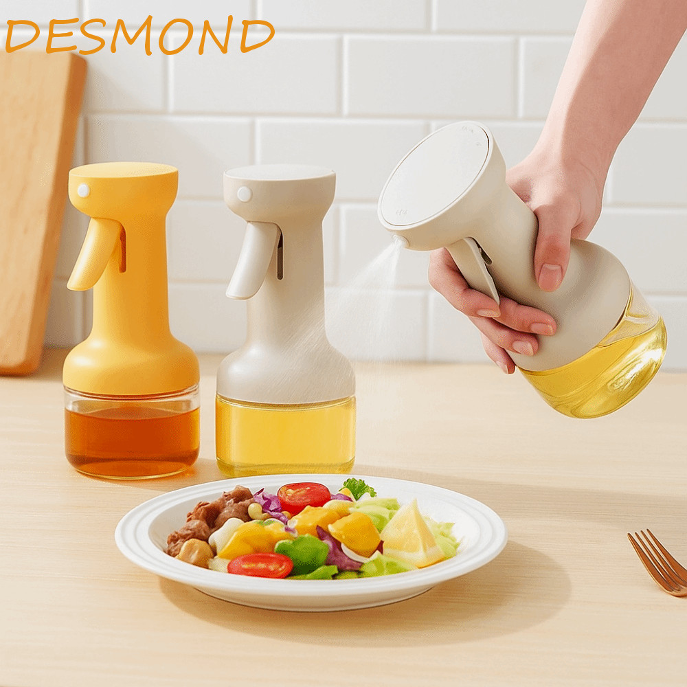สเปรย์น้ํามัน DESMOND Atomized, 280/450ml สเปรย์น้ํามันแก้ว, รีฟิล Leak-proof Transparent Body Press Oil Dispenser Kitchen