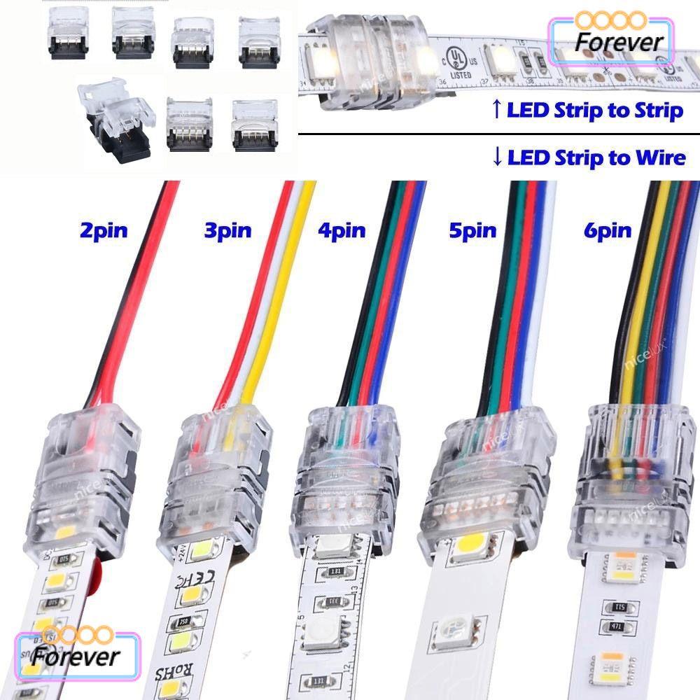 FOREVER LED Strips Connector 4pin 5pin 6pin ไฟฟ้า 2pin 3pin การเชื่อมต่อสายไฟ