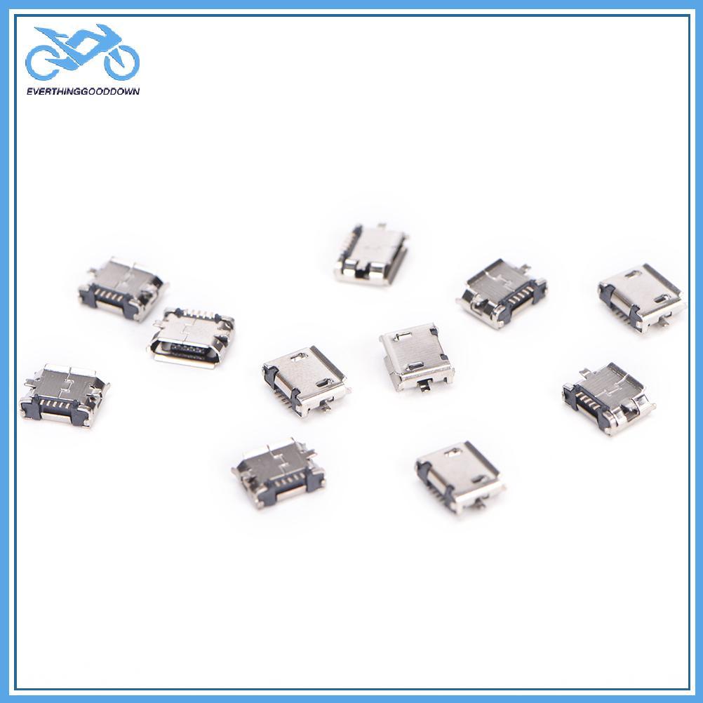 EVER 10pcs Micro USB 5pin B ประเภทหญิงสําหรับ Connector 5 pin ชาร์จ Soet TH