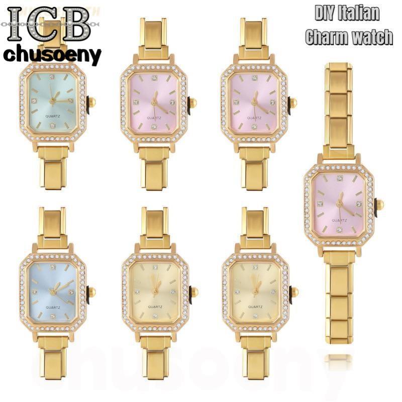1PC Header Gold DIY โมดูลดิจิตอล Splicing นาฬิกา Vintage Wild Modular นาฬิกาอิตาเลี่ยน Charm สร้อยข้อมือสแตนเลสสร้อยข้อมือแฟชั่นอุปกรณ์เสริม