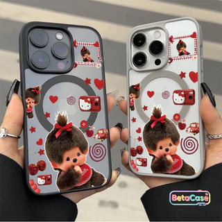 เคสแม่เหล็กกันกระแทก ลายตุ๊กตามอนชี่ เคสไอโฟนดาวและโบว์น่ารัก สำหรับ iPhone 17/16/15/14/13/12/11 Pro Max/Plus
