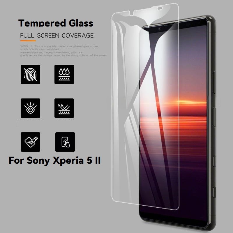 2 ชิ้นสําหรับ Sony Xperia 5 II Xperia5II 9H กระจกนิรภัยป้องกันหน้าจอใสฟิล์มป้องกันฝาครอบ