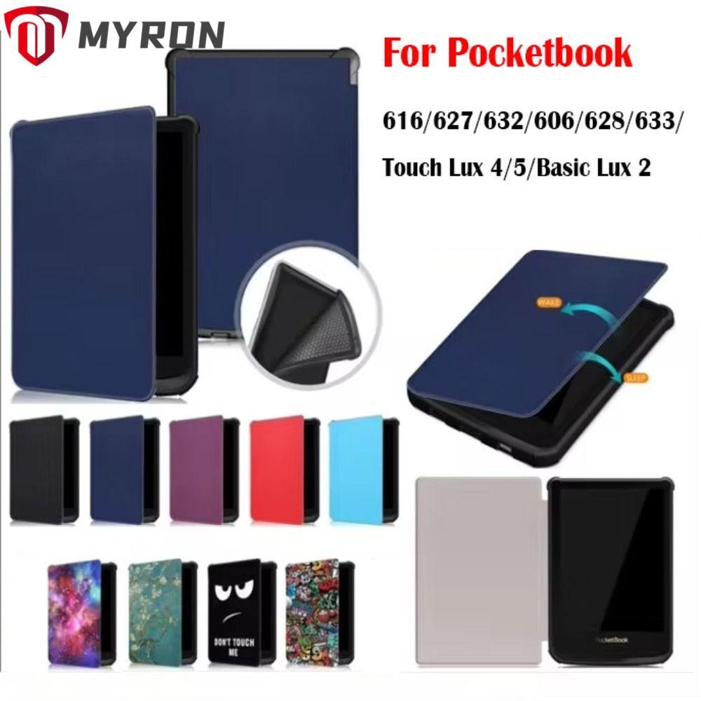 MYRON E-Reader, เคสกันกระแทกทนต่อการสึกหรอ, Simple Auto Sleep/Wake Folio Cover สําหรับ Pocketbook 61