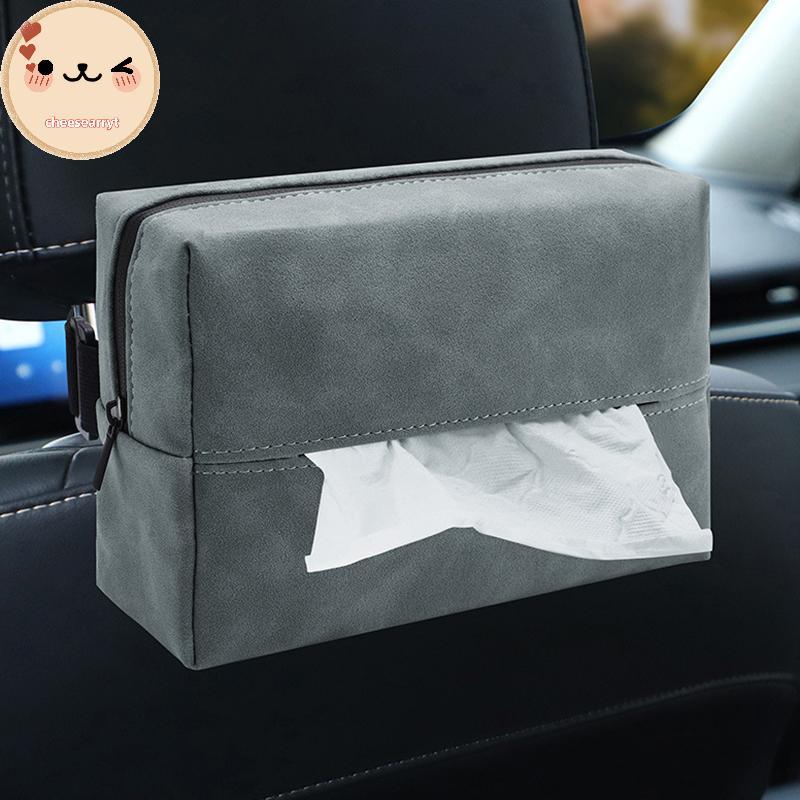 Chee Car Tissue Box Holder Nappa Leather Car Center Console Armrest Napkin Box Sun Visor Baseat Tiss