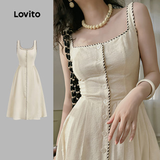 Lovito เดรสสายเดี่ยวสำหรับคุณผู้หญิง สไตล์แคชชวล สำหรับฤดูร้…