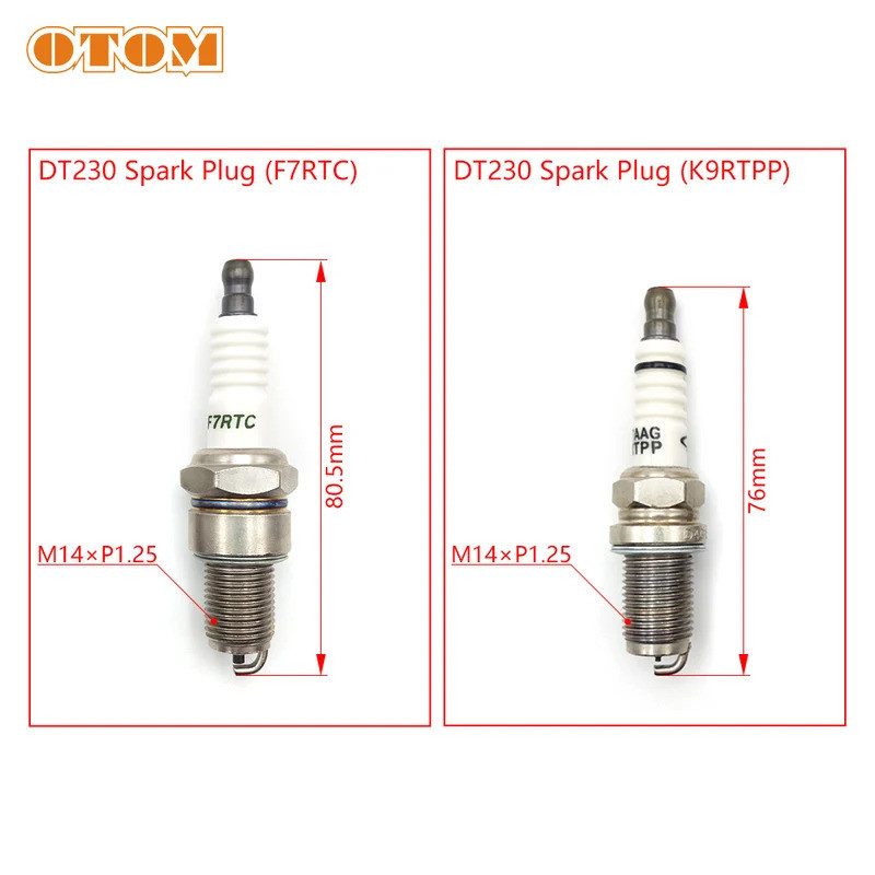 TO OTOM DT230 Spark Plug F7RTC & K9RTPP Ignition Device For YAMAHA MT250 2 Stroke dt 250cc Motocross