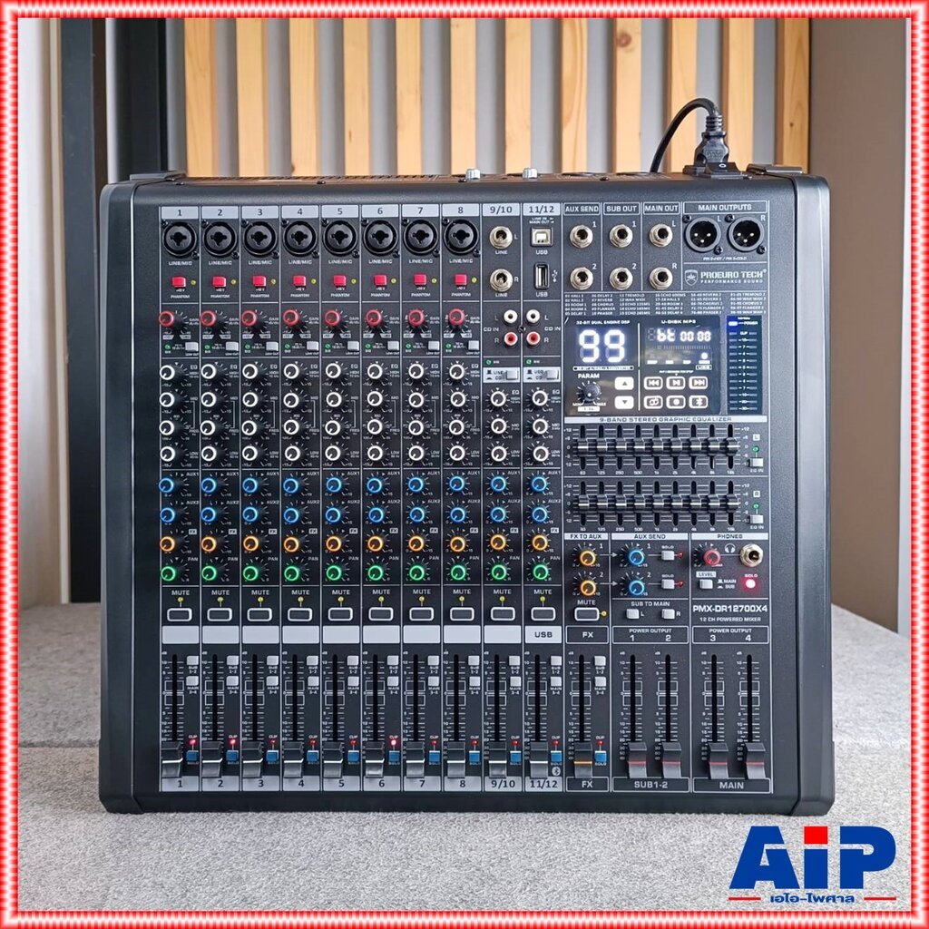 PROEUROTECH PMX-DR12700x4 POWERMIXER 4x700W บลูธูท พาเวอร์มิกเซอร์ โปรยูโร เทค รุ่น PMX DR12700x4 PM