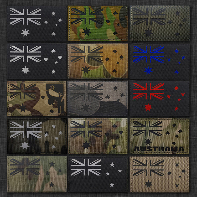 Spot Goods#Reflective Australia Australia New Zealand flag patch, Velcro morale badge, badge, backpa
