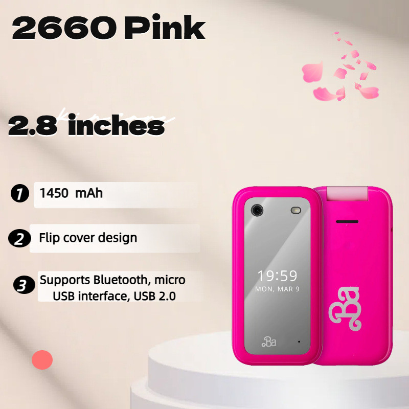 ขายร้อน Bara 2660 Non-Smartphone Flip โทรศัพท์ที่เรียบง่าย 2G GSM แบตเตอรี่ความจุขนาดใหญ่