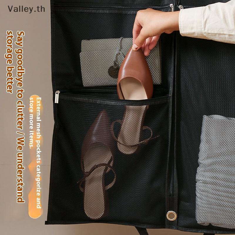 [Valley] 2025 ผ้าคลุมเสื้อผ้าตู้เสื้อผ้าบ้าน-กระเป๋าป้องกันฝุ่นแบบแขวนปรับได้สําหรับเสื้อสูท,โปร่งใส