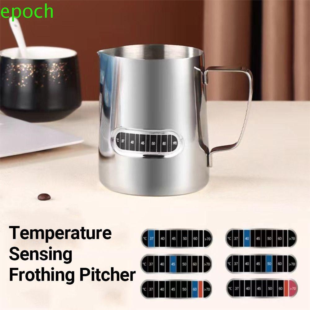 EPOCH Latte Art Cup, 350/600ml อุณหภูมิ Sensing กาแฟนม Frothing Pitcher, Latte Art เครื่องมือที่ถูกต