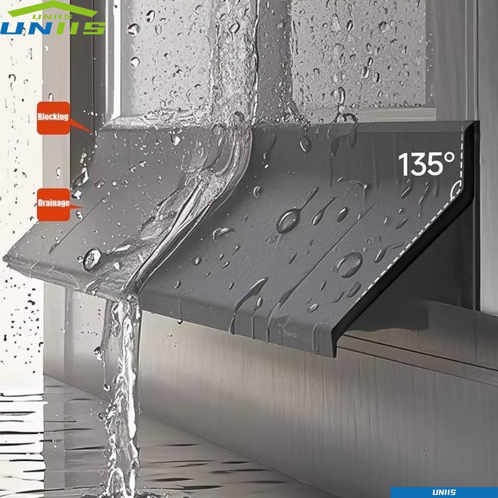 UNIIS แผ่นกั้นกันน้ําขนาด 50 ซม., ขอบหน้าต่างยางกันน้ําหน้าต่าง Water Blocking Bar, ฟังก์ชั่นปิดผนึกติดตั้งง่าย Ainproof Water Backflow Water Deflector หน้าต่างบ้าน