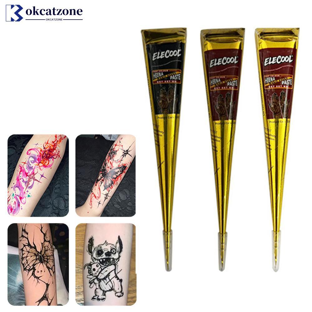 OKCATZONE ชั่วคราว Henna Tattoo Paste Body Paint ครีม Tattoo Stain เทศกาลคอสเพลย์ Creative แต่งหน้า 