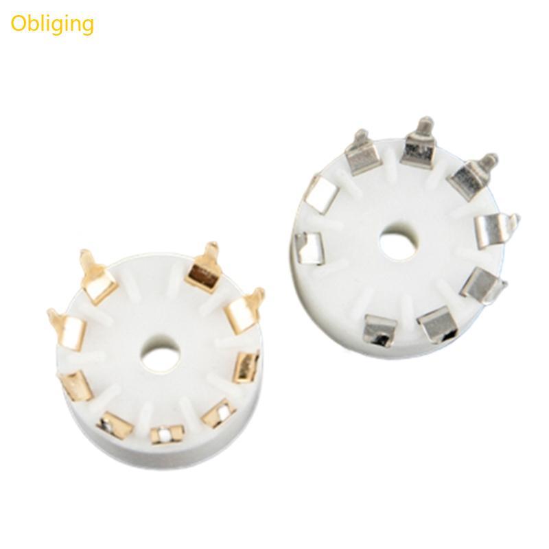 Obliging อัพเกรด B9A เซรามิค 9Pin หลอดซ็อกเก็ตสําหรับ 12AX7 12AT7 12AU7 ECC83 18 มม.เส้นผ่านศูนย์กลา
