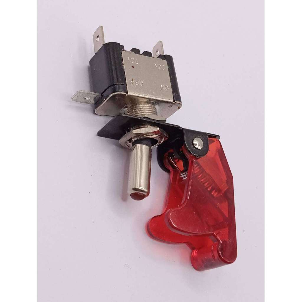 แบรนด์แท้ สวิตช์โยกแบบมีฝาครอบ (Toggle Switch with Safety Cover) สไตล์เครื่องบิน 12v พร้อมส่งจากไทย ราคา ถูกที่สุด ดีลบีเคเค แกลเลอรีภาพที่ 2