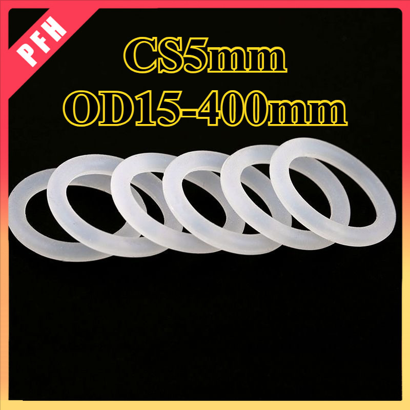 （  CS5mm*OD15-400mm） แหวนซีลซิลิโคนสีขาวซีลเกรดอาหารแหวนยางกันน้ําปะเก็นยืดหยุ่น ，ปะเก็นโอริง (ZH-PFH1)
