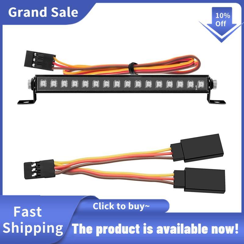 โลหะ 16 LED 8 โหมดหลังคา Light Bar โคมไฟหลังคาอุปกรณ์เสริมสําหรับ TRX4M TRX4-M 1/18 RC Crawler รถอัพ