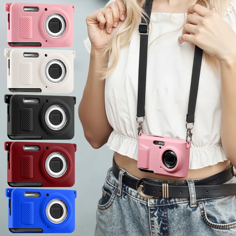 สําหรับ Kodak PIXPRO FZ55 / FZ45 เคสกล้องซิลิโคนอ่อนนุ่มพร้อมสายคล้องไหล่ Smooth Protector ซิลิโคนดิ