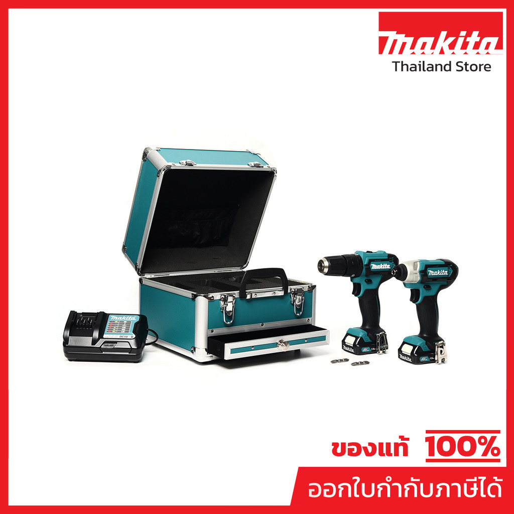 MAKITA CLX228X1 ชุด COMBO KIT 12VMAX ประกอบด้วย HP333DZ + TD110DZ พร้อมกล่อง รวมแบตเตอรี่-แท่นชาร์จ (มากีต้า)