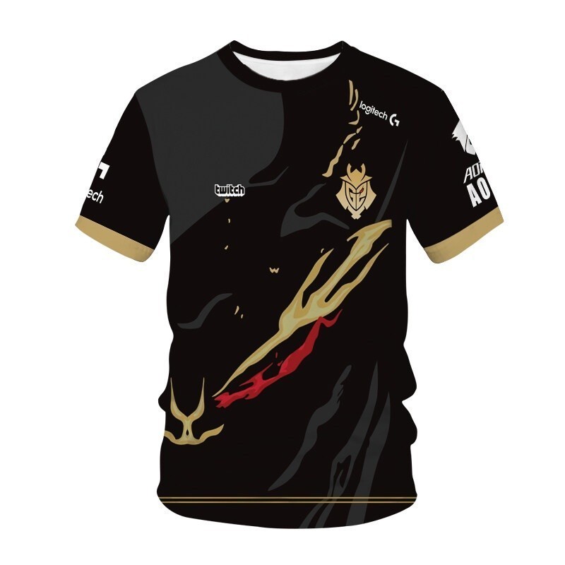 เสื้อยืดสไตล์Streetสำหรับผู้ชายและผู้หญิง ออกแบบพิเศษให้กับแฟนคลับesports เช่น G2, LOL และCSGO