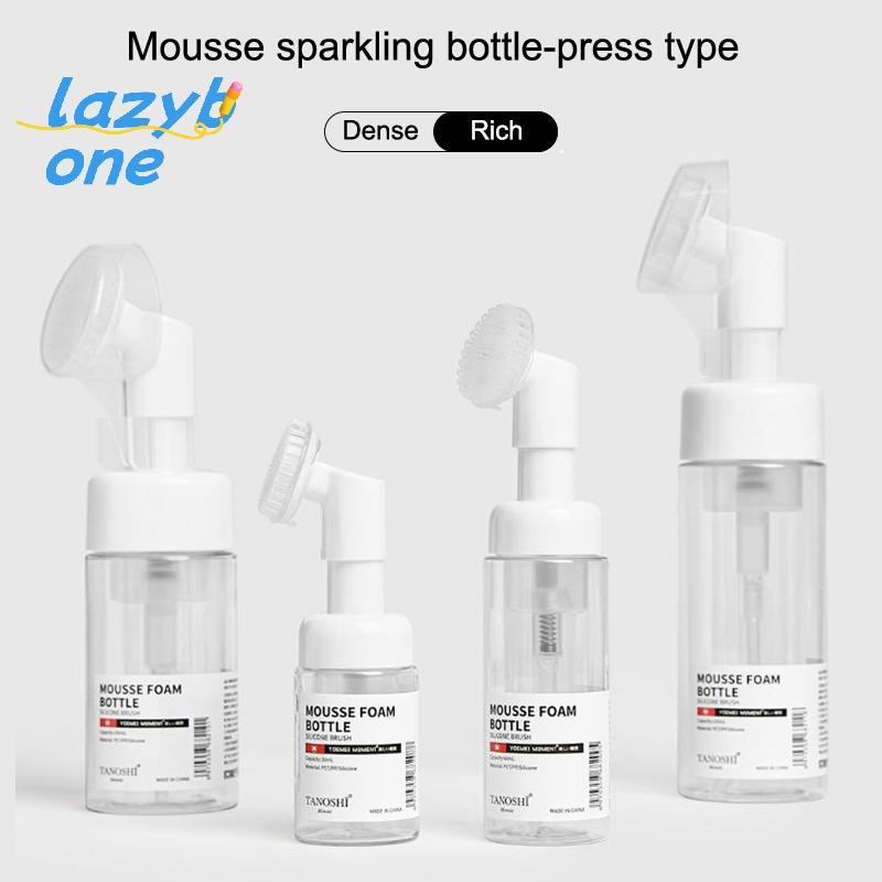 LZ-t] 1PCS 30/60/100/150ml ขวดปั๊มฟอง Froth ที่ว่างเปล่าพร้อมหัวแปรงซิลิโคนกดประเภททําความสะอาดใบหน้าโฟมขวด [ใหม่]