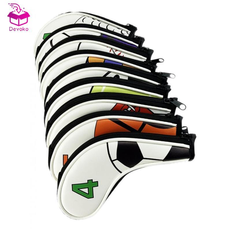 [chiwanji2mf] Baosity 9 ชิ้น Golf Club Head Cover Irons Long Neck Headcover Protector พร้อม