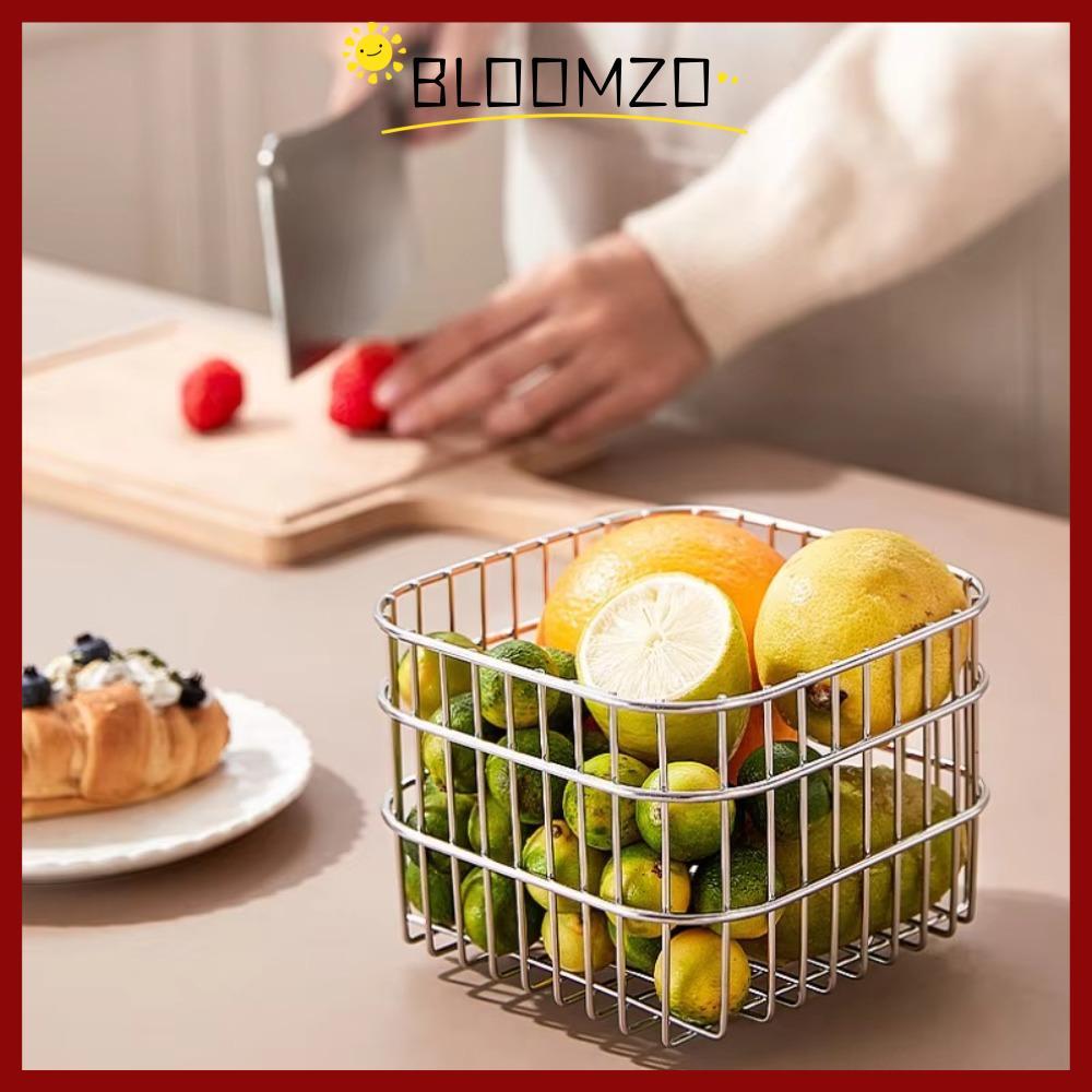 จัดส่งจากประเทศไทยBLOOMZO ตะกร้าท่อระบายน้ําในครัว, ที่เก็บของกระจุกกระจิกในครัวกันน้ําอเนกประสงค์, ชั้นวางระบายน้ําอุปกรณ์ครัว 304 สแตนเลสตะกร้าผลไม้