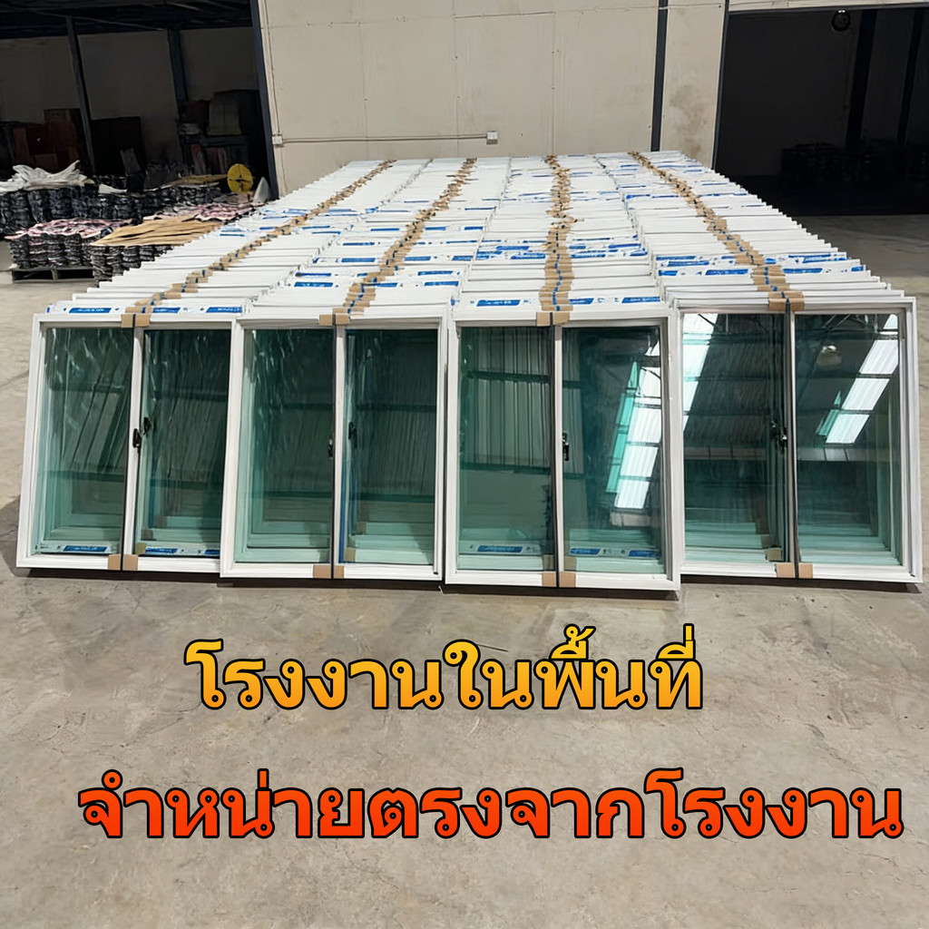 กระจกนิรภัยแบบเทมเปอร์ กระจกเทมเปอร์ หน้าต่างอะลูมิเนียมบานเลื่อนคู่ กรอบขาว 100*100 มม. โรงงานขายตรง สำหรับบ้าน