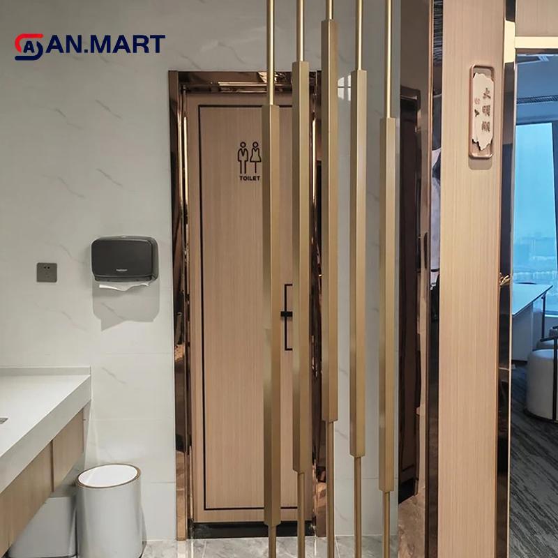 AN.MART อะคริลิค Washroom ป้ายแผ่นที่กําหนดเอง WC ประตู Wall Label Stier Simple ห้องน้ําป้ายสําหรับผ